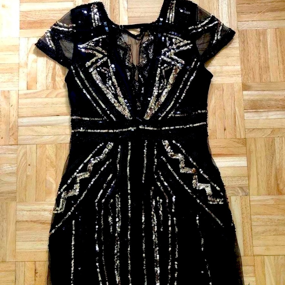 Black Sequin Mini Dress